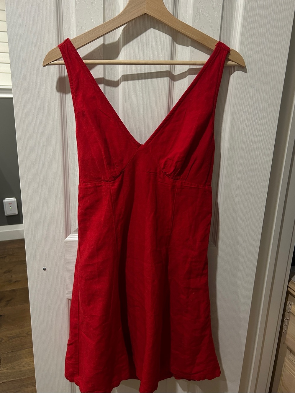 Midnight Sky - Red V-Neck Sleeveless A-Line Dress